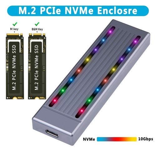 M.2 Double Protocol External Enclosure Aluminum SSD Case for 2230 2242 2260 2280