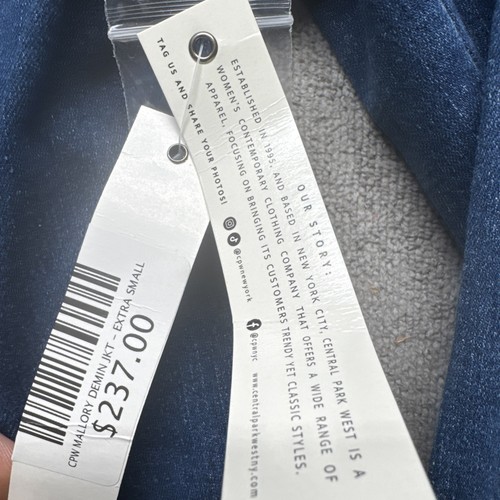 Tailored Denim Blazer XS Contrast Stitch Preppy Western Academia Central Park - Picture 5 of 13