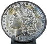 1883-0 MORGAN DOLLAR GEM BU $1 GUNMETAL TONED RAINBOW COIN #505-2