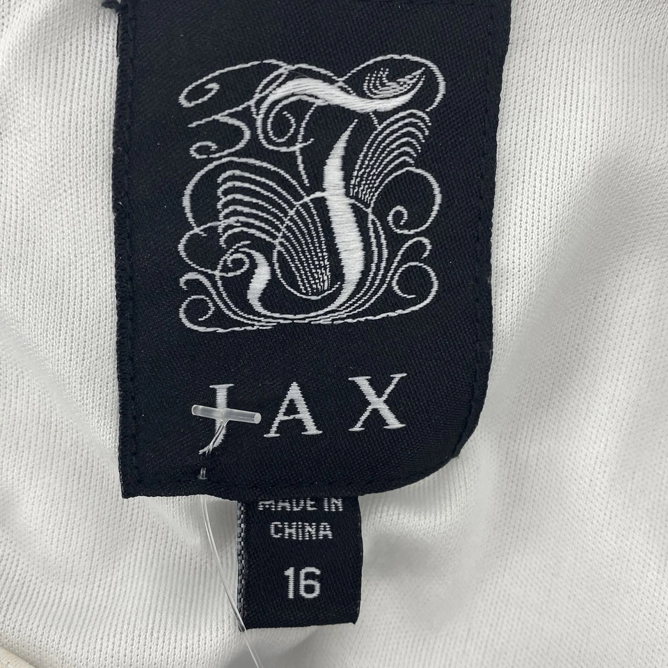 Vestido by Jax Negro/Blanco Colorblock Vaina Texturizado Vestido Manga Corta Talla 16 Usado en Excelente Condición Foto 3 de 4