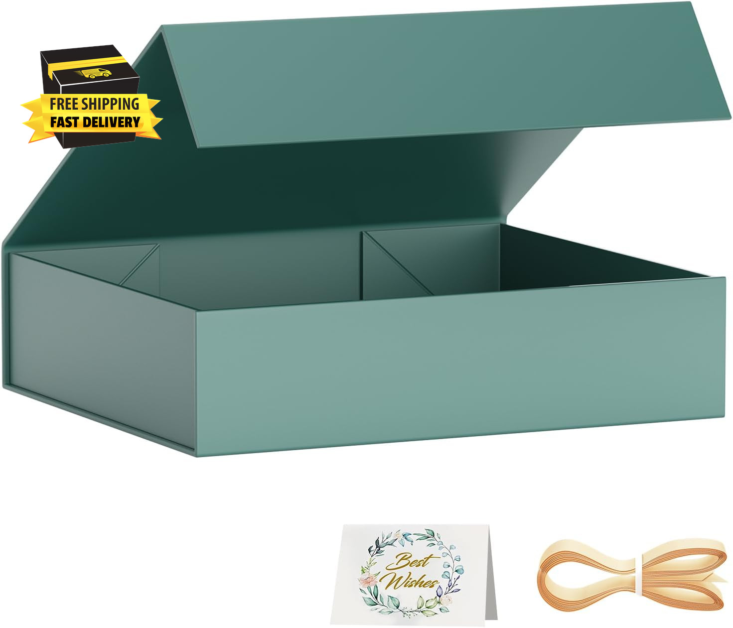 Es With Lids, 11.5x7.8x3 In Forest Green Gift Box For Presen