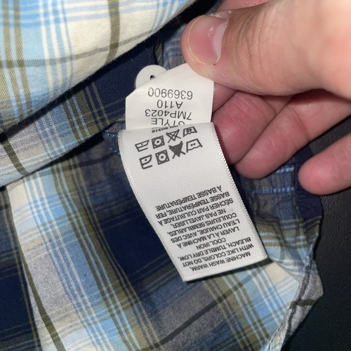 Lucky Brand Pearl Snap Large blau kariert Western Workwear Ranch Large Langarm - Bild 7 von 16