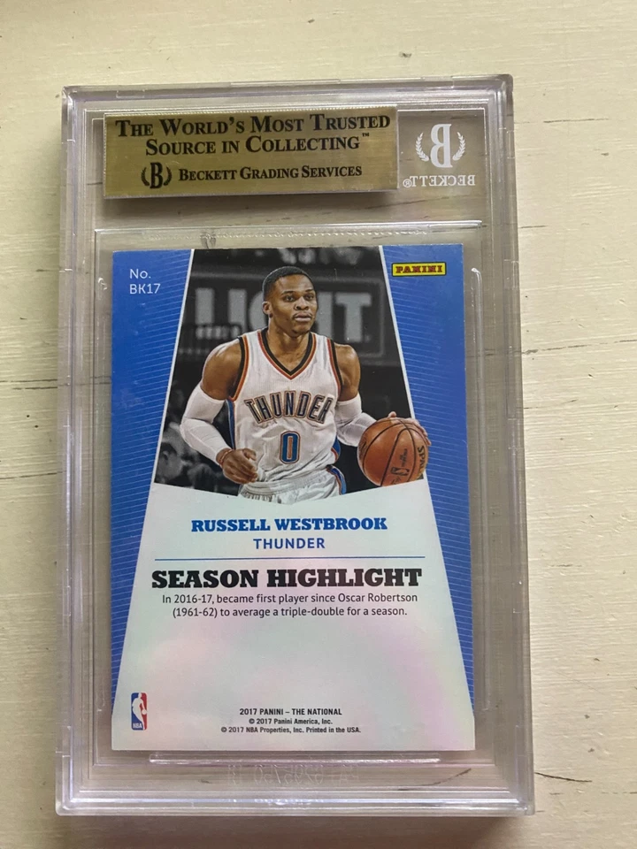 Panini National Russell Westbrook SSP/49 2017 radios arco iris refractor BGS 9,5  Foto 2 de 3