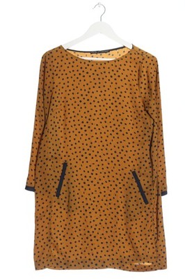 ZARA BASIC Langarmkleid Damen Kleid Gr. DE 38 hellorange-blau Casual-Look