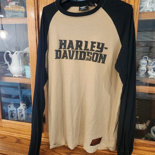 Harley Davidson Shirt Men Size M Long Sleeve Colorblock