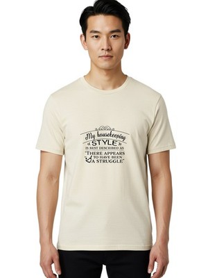 My-Housekeeping-Style Mens Graphic Tee, 100% Cotton, Casual Summer Wear