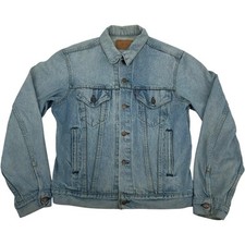 VTG 80s Men's Levi's Type 3 Light Wash Blue Denim Trucker Jean Jacket 70506-0214