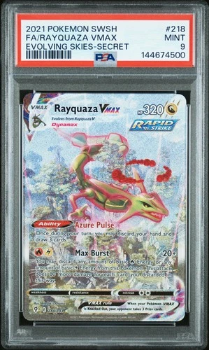 2021 POKEMON SWORD & SHIELD EVOLVING SKIES SECRET FULL ART/RAYQUAZA VMAX PSA 9