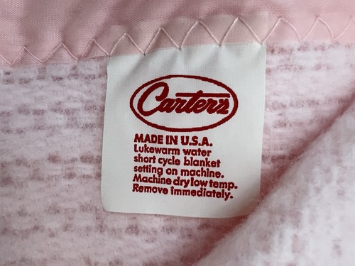 Carter's Vintage Pink Waffle Weave Satin Trim Edge Baby Blanket USA Acrylic - Picture 3 of 9