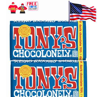2 Pack Tony s Chocolonely 70% Dark Chocolate Bar 6.35 oz Fairtrade Traceable