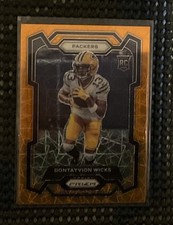🏈 2023 Panini Prizm - Rookies Orange Lazer Prizm #333 Dontayvion Wicks (RC)