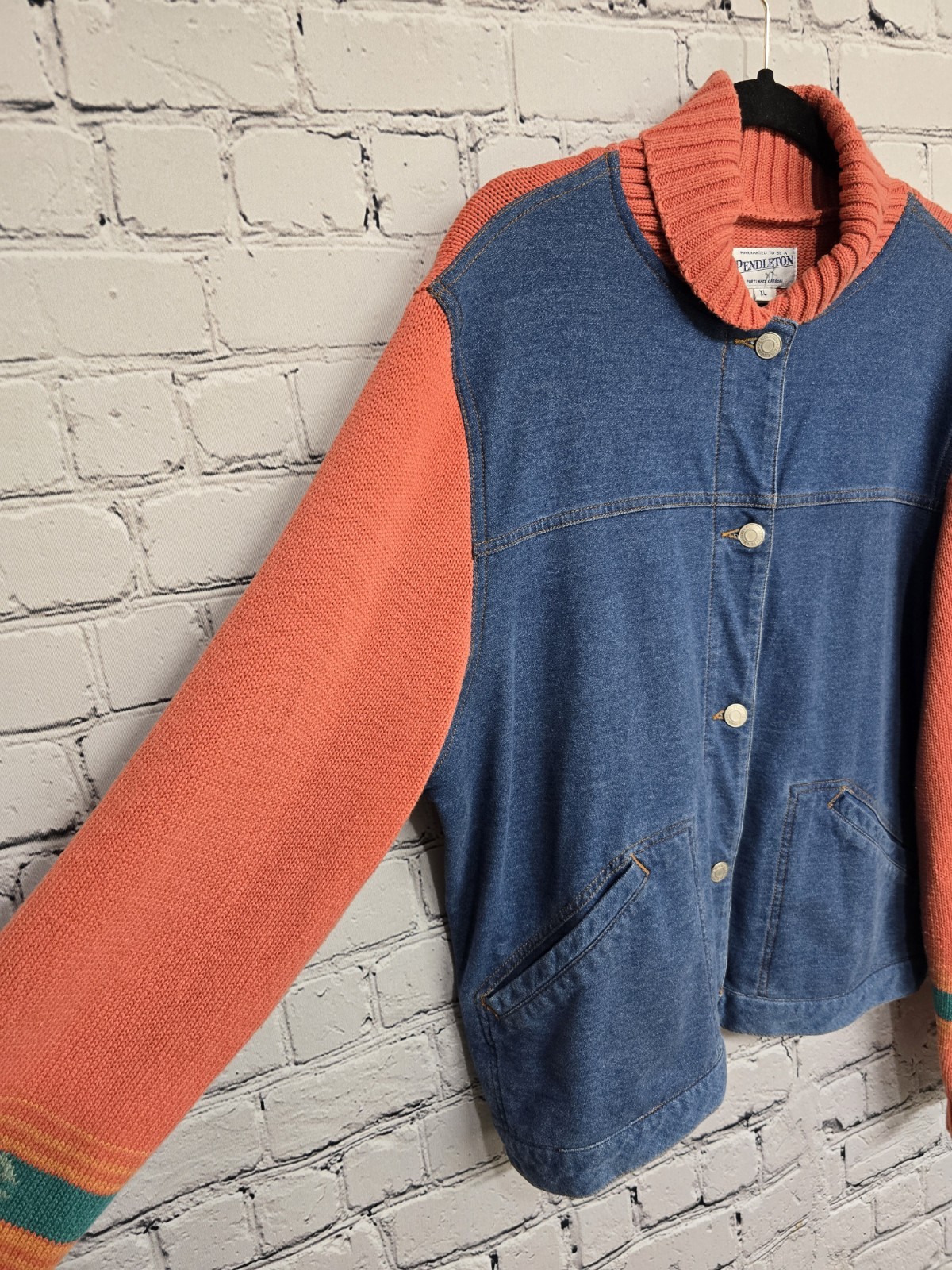 Vintage Pendleton Aztec Sweater Jacket Womens XL … - image 3