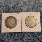 1907 and 1915-S Barber Half Dollar pair