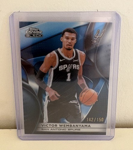 2025-26 Topps Chrome Black - Victor Wembanyama #68 Blue Refractor 142/150