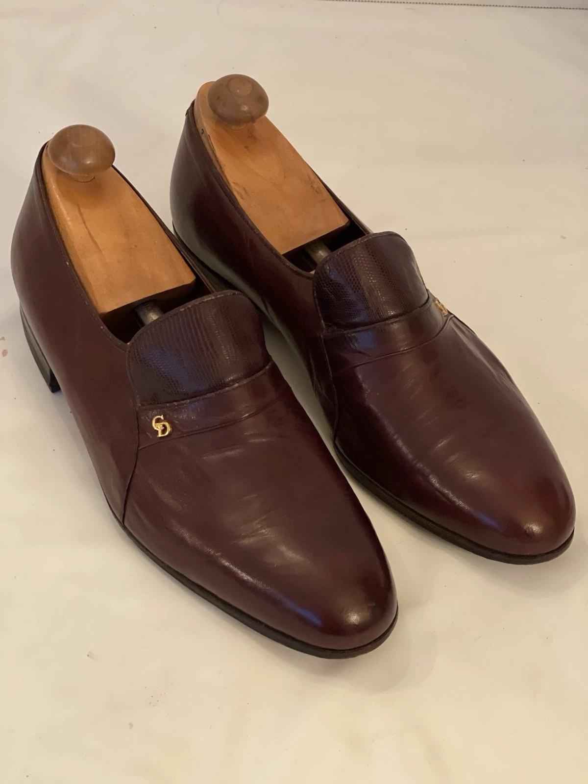 MOCASSINS VINTAGE CHRISTIAN DIOR MONSIEUR MARRON US HOMME TAILLE 9 M MADE IN VENEZUELA