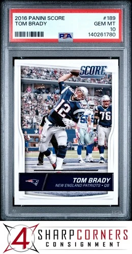 2016 PANINI SCORE #189 TOM BRADY PATRIOTS PSA 10