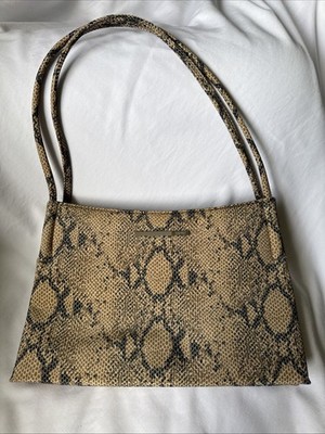 Esprit Y2K Snake Print Shoulder Bag Faux Snakeskin Mini Purse