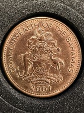 2001 Bahamas 1 Cent Coin - Mint State Condition 