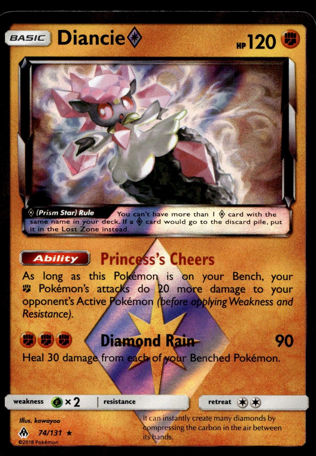 POKEMON DIANCIE ◇ FORBIDDEN LIGHT 74/131 PRISM STAR RARE NM/M