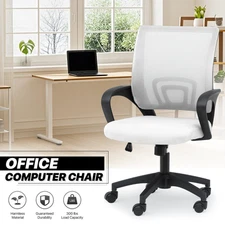 1Pc Adjustable Computer Home Office Ergonomic Desk Mesh Chair White w/ wheels