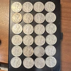 Lot of 24 Liberty Walking Half Dollar Silver Coins Circulated Business Strike