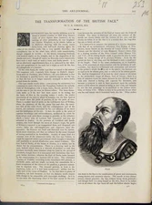 Original Old Antique Print Art Journal Transformatioin British Face C1874 19th