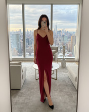 Likely Brooklyn Ruby Magenta Spaghetti Strap Floor Length Gown Size 2 Hemmed