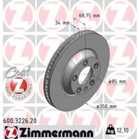 Zimmermann Bremsscheibe Ø350 BelüFtet Vorne Links FüR VW Touareg Audi Q7 9PA