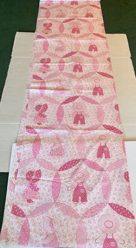 Vintage Sunbonnet Sue & Overall Sam Pink Fabric 5 Yards Cheater Quilt - Picture 2 of 6