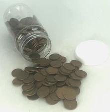 OVER 2 POUNDS!  Lincoln Wheat Cent Penny BULK Mixed Coin LOT UNSEARCHED w/ JAR