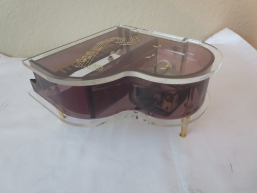 Vintage Laurel Lucite Piano Jewelry Music Box Made In Japan - 第 3/4 張圖片