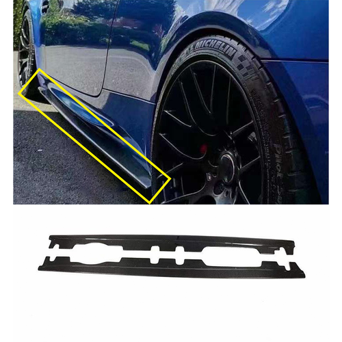 CARBON LOOK ABS SIDE SKIRT EXTENSIONS APRON LIP FOR BMW M3 E90 E92 E93 2008-2013