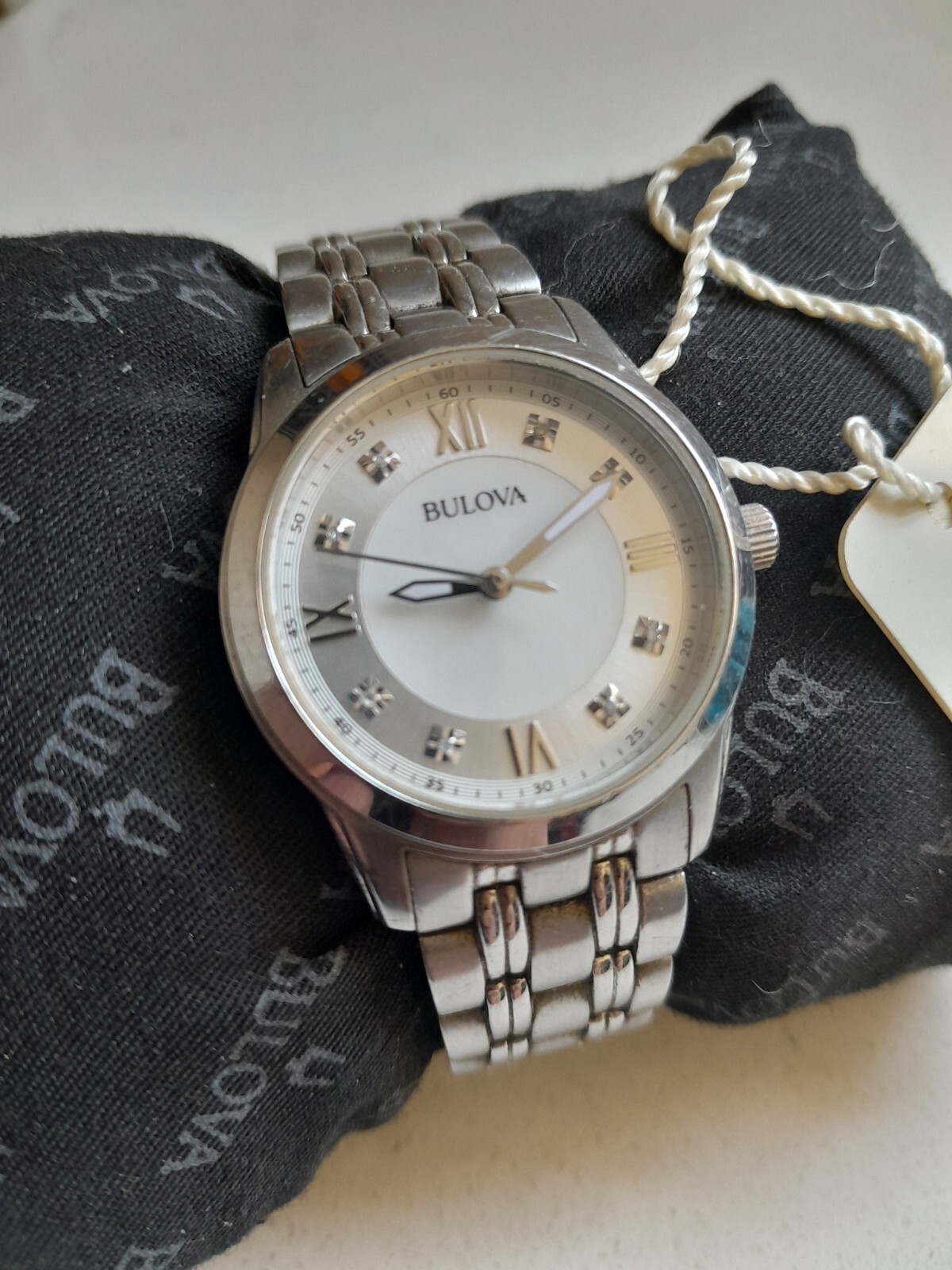Bulova 96P179 Diamond Accent Stainless Steel Women's Watch
