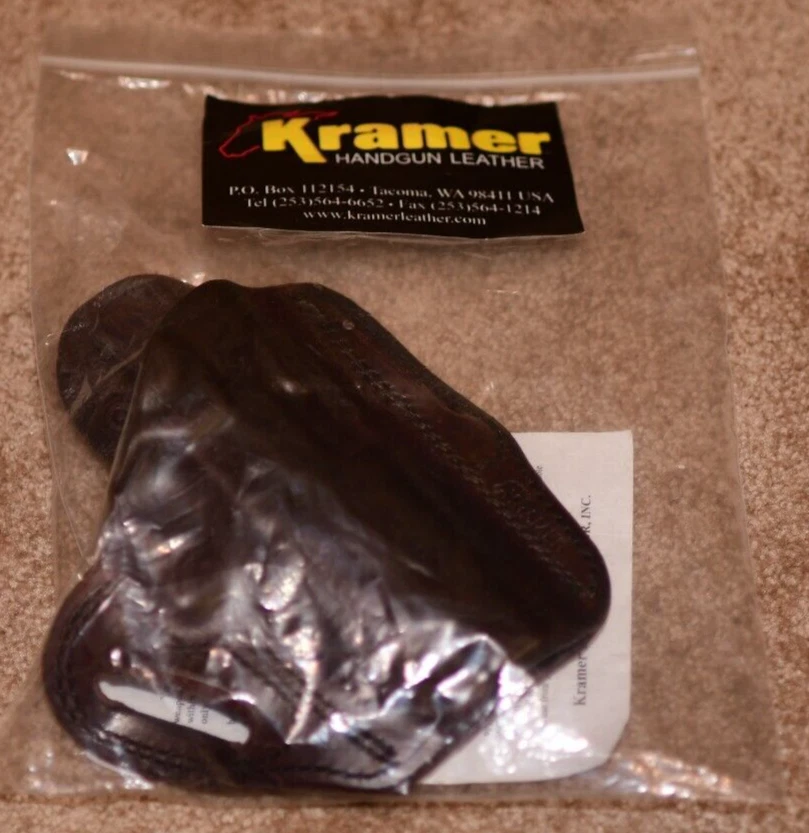 Kramer Mahogany Belt Scabbard Horsehide Leather OWB Holster STI VIP Right - Image 3 of 3