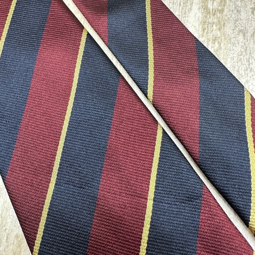 Ermenegildo Zegna 100% Silk Neck Tie Mens Blue Red Gold Striped Repp - Picture 2 of 8