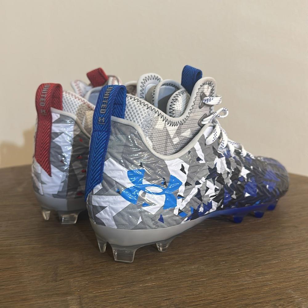 Under Armour  Mens Spotlight Clone MC LE  Red White Blue Football Cleats new s-l400.jpg main image 3