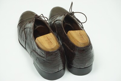Salvatore Ferragamo Cap Toe Crocodile/Gator Mens Dress Shoes 