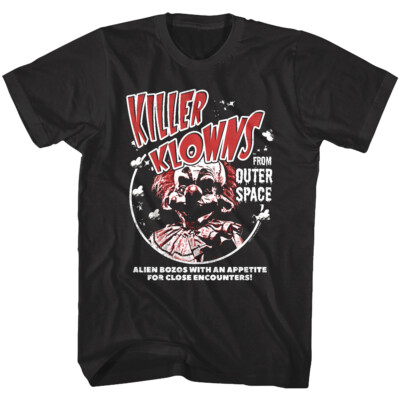 Killer Klowns from Outer Space Mens T Shirt Alien Bozos with an Appetite Horror