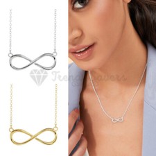 Adjustable Silver Infinity Friendship Couple Lovers Charm Necklace Jewellery UK