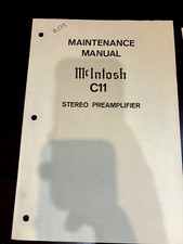 MCINTOSH C11 C-11 CIRCUIT SCHEMATIC DIAGRAM MAINTENANCE MANUAL Service ORIGINAL