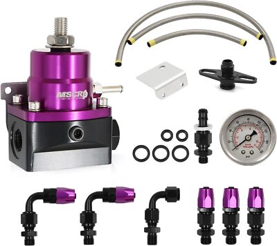 Adjustable Universal 6AN Fuel Pressure Regulator Kit EFI Bypass Return 0-100psi
