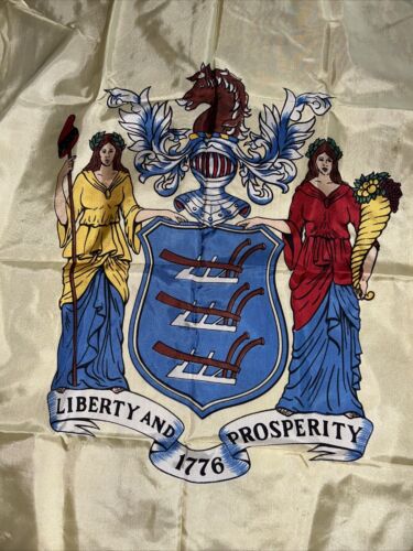 NEW JERSEY State Flag 143660 3x5 Annin Nyl-Glo, VTG 90s Preowned - Picture 3 of 4