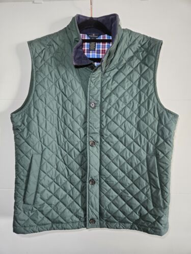 Brooks Brothers Diamond Quilt Puffer Vest - Green L
