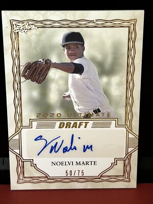 2020 LEAF ULTIMATE DRAFT Gold AUTO /75 Noelvi Marte RC Cincinnati Reds