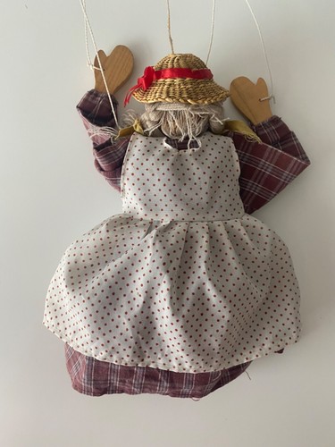Vintage 90’s Wooden Handmade Marionette String Puppet 30cm - Picture 9 of 11