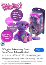 BiGiggles Take-Along, Chat-Back Plush, Talking Stuffed Character, Dog