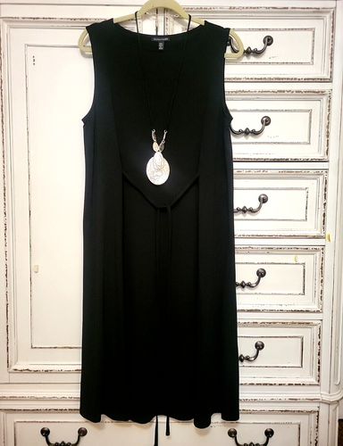 Eileen Fisher NWT Multi Wear Jersey Stretch Tunic Dress or Long Top M Black