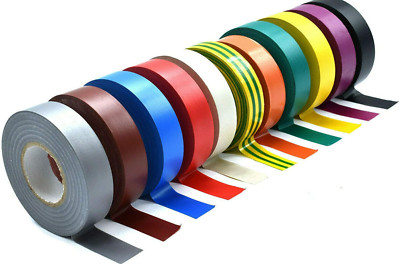 ELEKTRO PVC ISOLIERUNG ISOLIERUNG SCHWER ENTFLAMMBARES BAND 5M, 20M - 9 FARBEN
