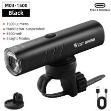 WEST BIKING Cycling Headlight Rechargeable USB MTB Road Bike Front Light Night