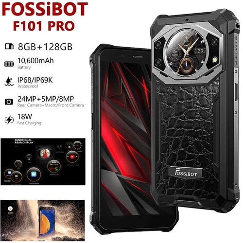 FOSSiBOT F101 PRO 4G Rugged Phone Android Waterproof Mobile Dual Screen Leather
